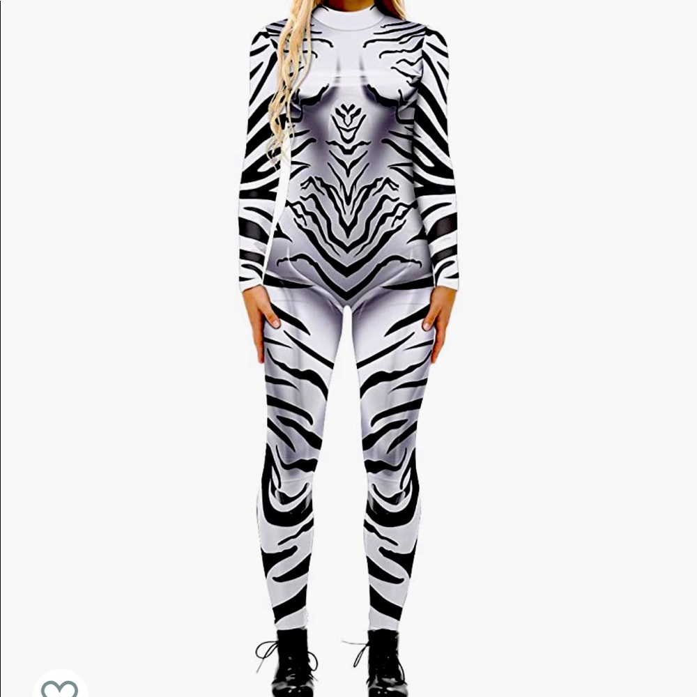 White Tiger Cat Halloween bodysuit